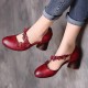 Plus Size Women Retro Date Shoes Floral Embellished Chunky High Heels Plus Size Women Retro Date Shoes Floral Embellished Chunky High Heels