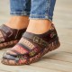 Genuine Leather Handmade Patchwork Comfy Retro Ethnic Pattern Flat Shoes Genuine Leather Handmade Patchwork Comfy Retro Ethnic Pattern Flat Shoes