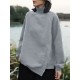Women Rhombic Turtleneck Thic Full Sleeve Spliced Irregular Hem Pullover Sweatshirt Women Rhombic Turtleneck Thic Full Sleeve Spliced Irregular Hem Pullover Sweatshirt