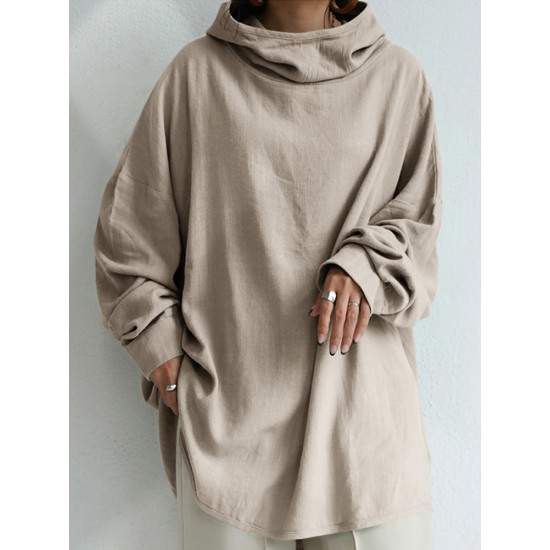 Women 100 Cotton Solid Color Wide Collar Button Cuffs Hoodie Women 100 Cotton Solid Color Wide Collar Button Cuffs Hoodie