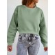 Women Thick Solid Puff Sleeve Solid Color O Neck Full Sleeve Pullover Sweatshirt Women Thick Solid Puff Sleeve Solid Color O Neck Full Sleeve Pullover Sweatshirt