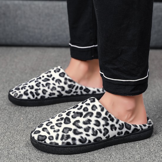 Men Leopard Cotton Warm Non Slip Wearable Sole Slip on Home Slipper Men Leopard Cotton Warm Non Slip Wearable Sole Slip on Home Slipper
