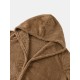 Women Plush Coat Open Front Side Pockets Casual Hooded Sweatshirt Women Plush Coat Open Front Side Pockets Casual Hooded Sweatshirt