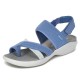 Plus Size Hook Loop Stretch Contrast Embroidered Element Outdoors Sandals For Women Plus Size Hook Loop Stretch Contrast Embroidered Element Outdoors Sandals For Women