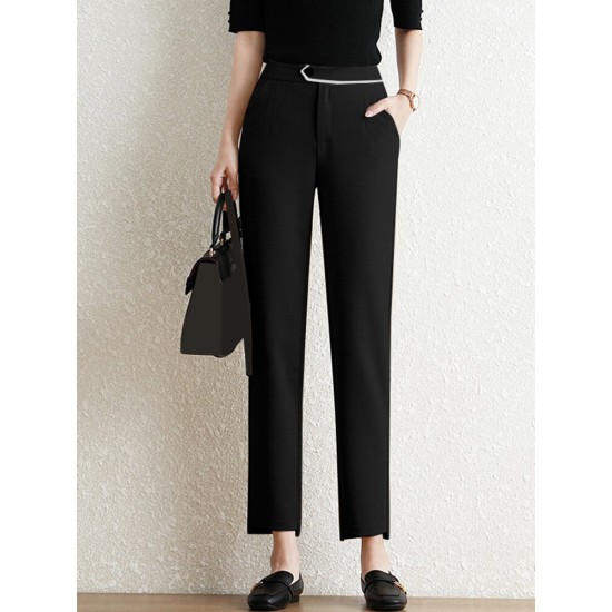 Pocket Step Hem Tailored Pants For Women Pocket Step Hem Tailored Pants For Women