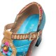 Genuine Leather Bohemian Ethnic Style Buckle Comfy Floral T strap Heels Genuine Leather Bohemian Ethnic Style Buckle Comfy Floral T strap Heels