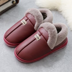 Women Warm Plush Lining Waterproof Slip Resistant Winter Slippers