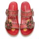 Genuine Leather Comfy Beach Vacation Bohemian Ethnic Floral Hook Loop Outdoor Wedges Sandals Genuine Leather Comfy Beach Vacation Bohemian Ethnic Floral Hook Loop Outdoor Wedges Sandals