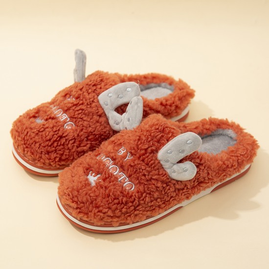 Women’s Cute Antlers Warm Lining Casual Home Plush Slippers Women’s Cute Antlers Warm Lining Casual Home Plush Slippers