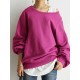 Women Puff Sleeve Solid Thick O Neck Preppy Homely Sweatshirt Women Puff Sleeve Solid Thick O Neck Preppy Homely Sweatshirt