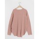 Women Long Sleeve Loose Solid Side Fork High Low Casual Pullover Sweatshirt Women Long Sleeve Loose Solid Side Fork High Low Casual Pullover Sweatshirt