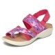 Plus Size Hook Loop Stretch Contrast Embroidered Element Outdoors Sandals For Women Plus Size Hook Loop Stretch Contrast Embroidered Element Outdoors Sandals For Women