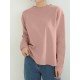 Women Long Sleeve Loose Solid Side Fork High Low Casual Pullover Sweatshirt Women Long Sleeve Loose Solid Side Fork High Low Casual Pullover Sweatshirt