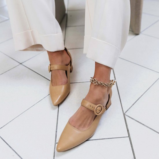 Women Elegant Pointed Toe Solid Color Ankle Buckle Strap Slip On Chunky Heel Pumps Women Elegant Pointed Toe Solid Color Ankle Buckle Strap Slip On Chunky Heel Pumps