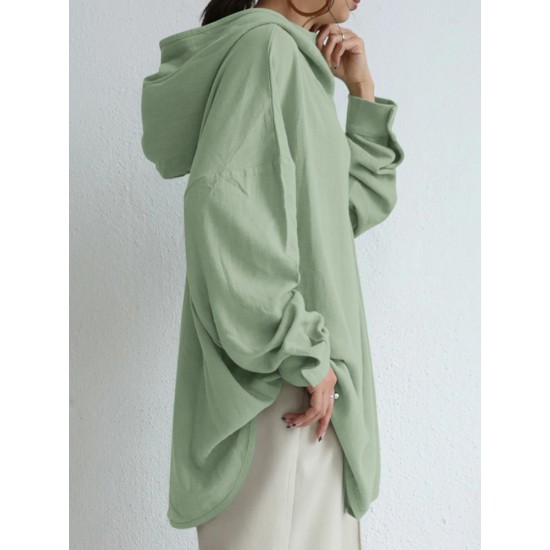 Women 100 Cotton Solid Color Wide Collar Button Cuffs Hoodie Women 100 Cotton Solid Color Wide Collar Button Cuffs Hoodie