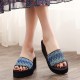 Women Colorful Wave Platform Opened Toe Slippers Women Colorful Wave Platform Opened Toe Slippers