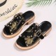 Plus Size Women Casual Fashion Rivet Buckle Decor Snake Skin Slippers Plus Size Women Casual Fashion Rivet Buckle Decor Snake Skin Slippers