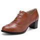 Large Size Women Lace up Comfy Retro Oxfords Heels Large Size Women Lace up Comfy Retro Oxfords Heels