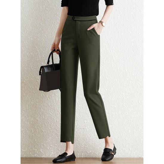 Pocket Step Hem Tailored Pants For Women Pocket Step Hem Tailored Pants For Women