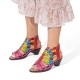 Genuine Leather Comfy Summer Vacation Bohemian Ethnic Colorblock Heeled Sandals Genuine Leather Comfy Summer Vacation Bohemian Ethnic Colorblock Heeled Sandals