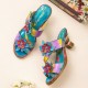 Genuine Leather Beach Vacation Backless Heeled Sandals Genuine Leather Beach Vacation Backless Heeled Sandals