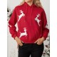 Women Christmas Printed Antler Fleece Thick Casual Hooded Sweatshirt Women Christmas Printed Antler Fleece Thick Casual Hooded Sweatshirt