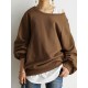 Women Puff Sleeve Solid Thick O Neck Preppy Homely Sweatshirt Women Puff Sleeve Solid Thick O Neck Preppy Homely Sweatshirt