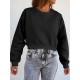 Women Thick Solid Puff Sleeve Solid Color O Neck Full Sleeve Pullover Sweatshirt Women Thick Solid Puff Sleeve Solid Color O Neck Full Sleeve Pullover Sweatshirt