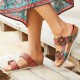 Genuine Leather Comfy Beach Vacation Bohemian Ethnic Floral Hook Loop Outdoor Wedges Sandals Genuine Leather Comfy Beach Vacation Bohemian Ethnic Floral Hook Loop Outdoor Wedges Sandals