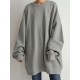 Women Puff Sleeve Crew Neck Solid Color Hem Long Sleeve Sweatshirts Women Puff Sleeve Crew Neck Solid Color Hem Long Sleeve Sweatshirts