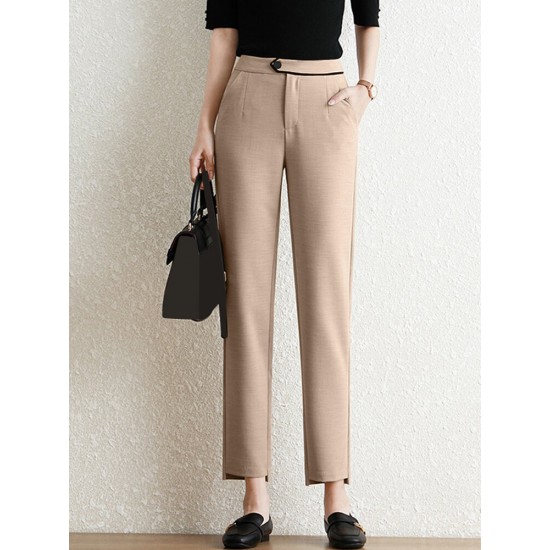 Pocket Step Hem Tailored Pants For Women Pocket Step Hem Tailored Pants For Women