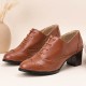 Large Size Women Lace up Comfy Retro Oxfords Heels Large Size Women Lace up Comfy Retro Oxfords Heels