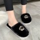 Women Casual Plush Warm Rhinestone Crown Decor Winter Indoor Slippers Women Casual Plush Warm Rhinestone Crown Decor Winter Indoor Slippers