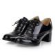Large Size Women Lace up Comfy Retro Glossy Oxfords Heels Large Size Women Lace up Comfy Retro Glossy Oxfords Heels