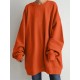 Women Puff Sleeve Crew Neck Solid Color Hem Long Sleeve Sweatshirts Women Puff Sleeve Crew Neck Solid Color Hem Long Sleeve Sweatshirts