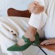 Women Elegant Pointed Toe Solid Color Ankle Buckle Strap Slip On Chunky Heel Pumps Women Elegant Pointed Toe Solid Color Ankle Buckle Strap Slip On Chunky Heel Pumps