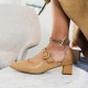 Women Elegant Pointed Toe Solid Color Ankle Buckle Strap Slip On Chunky Heel Pumps Women Elegant Pointed Toe Solid Color Ankle Buckle Strap Slip On Chunky Heel Pumps
