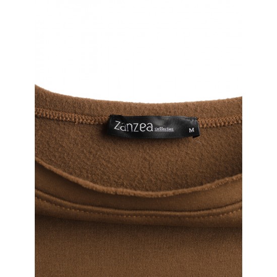 Women Puff Sleeve Solid Thick O Neck Preppy Homely Sweatshirt Women Puff Sleeve Solid Thick O Neck Preppy Homely Sweatshirt