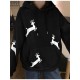 Women Christmas Printed Antler Fleece Thick Casual Hooded Sweatshirt Women Christmas Printed Antler Fleece Thick Casual Hooded Sweatshirt