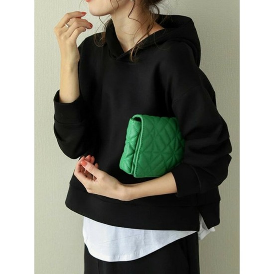 Women Sweatshirt Hooded Solid Side Pocket Calf Length Two Piece Sets Women Sweatshirt Hooded Solid Side Pocket Calf Length Two Piece Sets