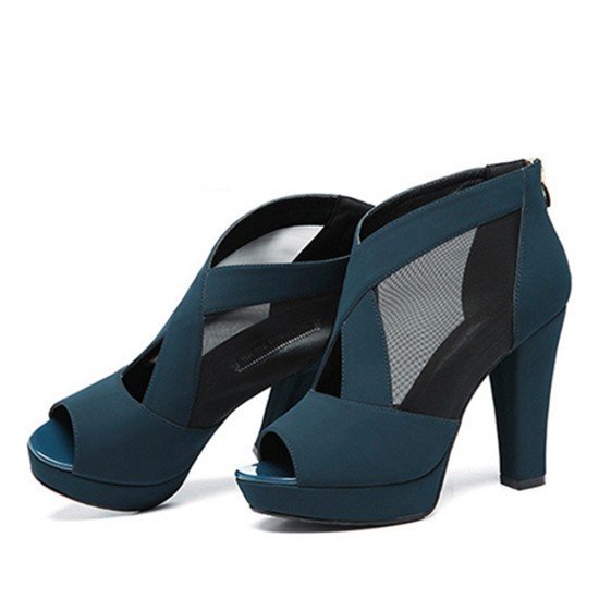 Women Casual Corduroy Chunky Heel Peep toe Pumps Shoes Women Casual Corduroy Chunky Heel Peep toe Pumps Shoes