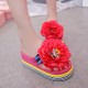 Women Flowers Butterfly Decor Clip Toe Beach Platform Slippers Women Flowers Butterfly Decor Clip Toe Beach Platform Slippers