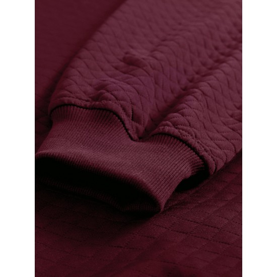 Women Rhombic Turtleneck Thic Full Sleeve Spliced Irregular Hem Pullover Sweatshirt Women Rhombic Turtleneck Thic Full Sleeve Spliced Irregular Hem Pullover Sweatshirt