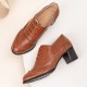 Large Size Women Lace up Comfy Retro Oxfords Heels Large Size Women Lace up Comfy Retro Oxfords Heels