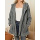 Women Plush Coat Open Front Side Pockets Casual Hooded Sweatshirt Women Plush Coat Open Front Side Pockets Casual Hooded Sweatshirt