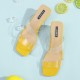 Women Transparent Bind Solid Color Chunky Heels Slippers Women Transparent Bind Solid Color Chunky Heels Slippers