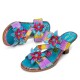 Genuine Leather Beach Vacation Backless Heeled Sandals Genuine Leather Beach Vacation Backless Heeled Sandals