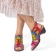Genuine Leather Comfy Summer Vacation Bohemian Ethnic Colorblock Heeled Sandals Genuine Leather Comfy Summer Vacation Bohemian Ethnic Colorblock Heeled Sandals