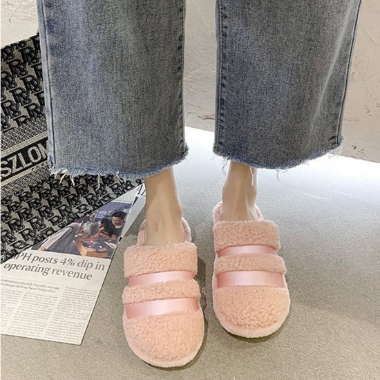 Women Warmed Lined Non Slip Home Plush Cotton Slippers Women Warmed Lined Non Slip Home Plush Cotton Slippers