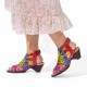 Genuine Leather Comfy Summer Vacation Bohemian Ethnic Colorblock Heeled Sandals Genuine Leather Comfy Summer Vacation Bohemian Ethnic Colorblock Heeled Sandals